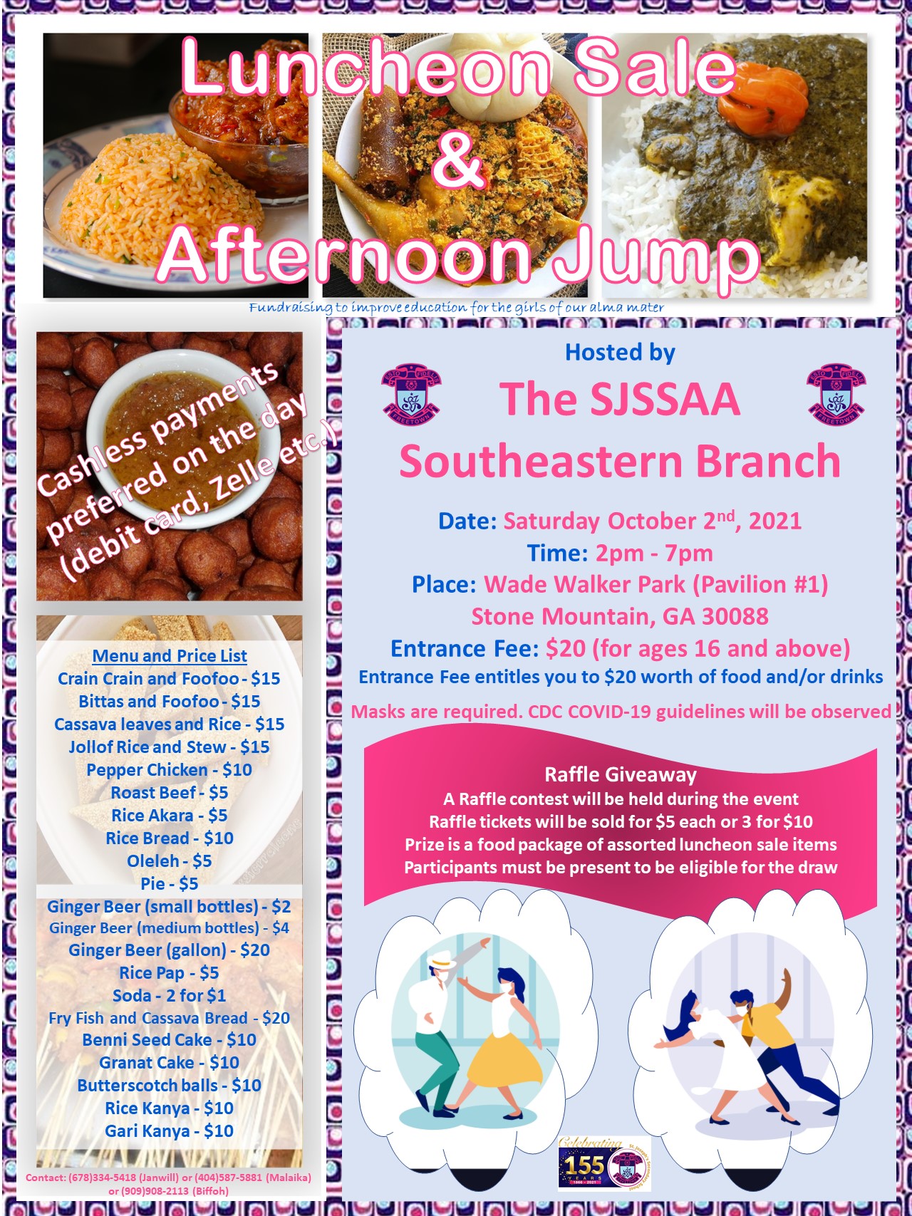 Flyer for 2021 Luncheon Sale and Afternoon Jump